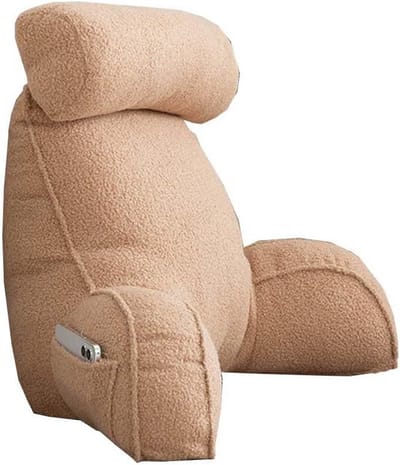 Leeskussen met neksteun - Rugsteun kussen - Ontspannen lezen - Pluizige teddy stof - 75 x 40 x 55 cm