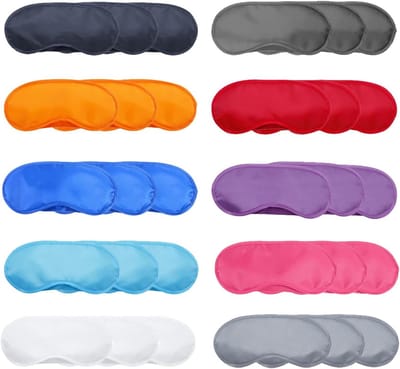 Set van 30 Multikleurige Oogmaskers - Lichtdichte Slaapmaskers met Neuskussen en Elastische Bandjes voor Comfortabel Slapen, Reizen en Feesten