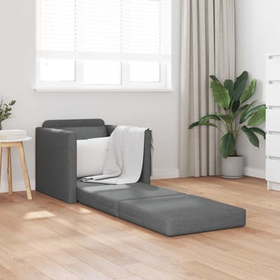 vidaXL - Slaapbank - 60cm - Donkergrijs - Stof