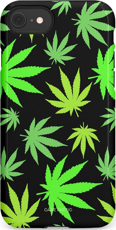 Casetastic Hoesje Geschikt voor Apple iPhone 7/8/SE - Stijlvolle Beschermende Duo-layer Case - Cannabis