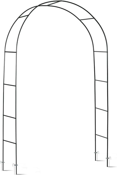 Rozenboog Klimhulp - Klimplant Steun - Tuin Decoratie - Gepoedercoat Staal - 240 cm Hoog - Zwart