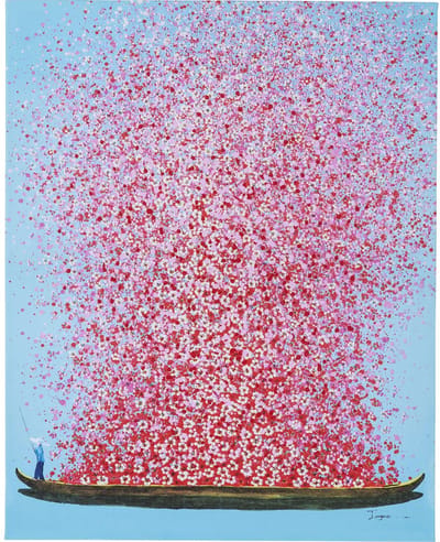 Kare Schilderij Flower Boat 80x100cm