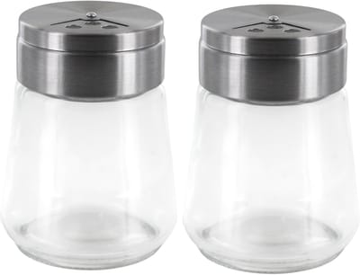 Home Deco Factory Peper en Zoutstrooier - 2x - glas - 80 ml - transparant - kruidenpotje