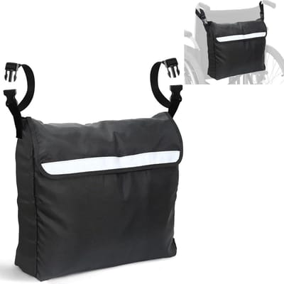 EXCITAT Rolstoeltas - Opbergtas - Waterdichte tas - Met reflecterende strips - Geschikt voor thuis, op reis en in het ziekenhuis - Zwart