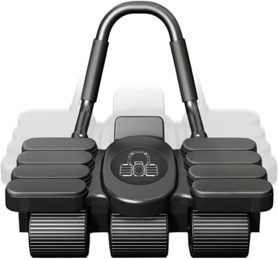 Buikspierwiel - Core Trainer - Kracht Opbouwen - Automatische Terugstoot - 6 Wielen - Zwart