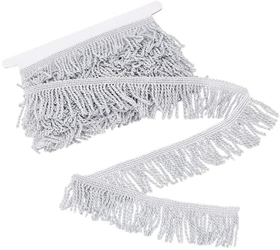 Dailygoods- Franjes 49mm Zilveren Kwastje Trim - Gordijn Trim - Naaien - Woondecoratie - DIY Ambachten - Kosteneffectief - Decoratietape