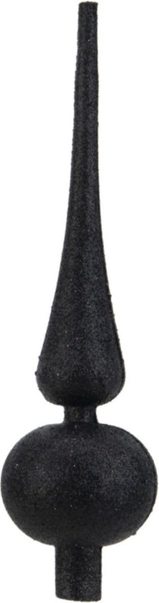 Cosy & Trendy Kerstboom Piek - zwart - glitters - H23 cm - kunststof - kerstboompiek - kerstversiering