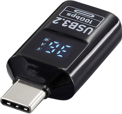 Renkforce USB Adapter [1x USB-C stekker - 1x USB-A-bus] USB 3.2 Type C/A Charging Adapter, PD36W, 10 Gpbs LED-display l