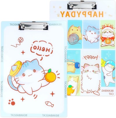 Clipboard A4 Set van 2, Plastic met Metalen Clip en Verborgen Haak, Ideaal voor Studenten, Advocaten en Onderwijsprofessionals, 32 x 22 cm