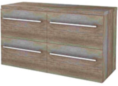 Basic-Line Start 46 Badkamermeubelset - 120 x 46 cm - Met Grepen - 4 Lades - Wastafelblad - Scotch Oak