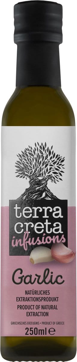 Terra Creta Infusions Garlic 250 ml – Knoflook Extra Vierge Olijfolie | Aromatisch & Mediterrane Smaak
