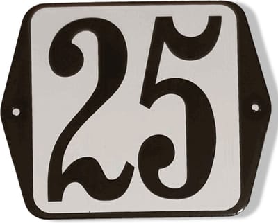 Huisnummer standaard nummer 25