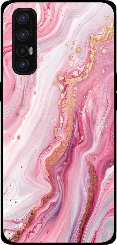 Smartphonica Telefoonhoesje Geschikt voor Oppo Find X2 Neo met marmer opdruk - TPU backcover case marble design - Roze geschikt voor Oppo Find X2 Neo