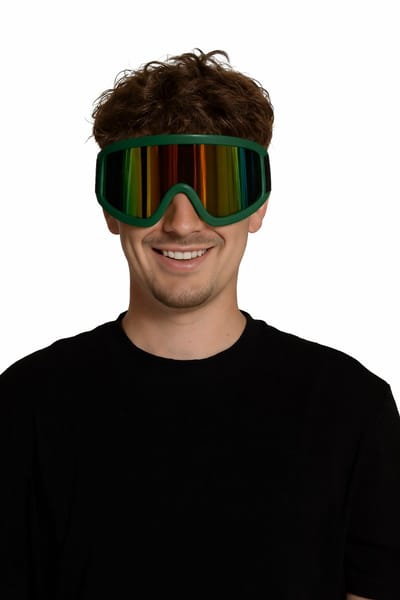 Partychimp voordeelverpakking 6 pack Party Skibril Donker Groen voor Heren en Dames Après Ski Accessoires Themafeest voor Volwassenen Carnaval Accessoires Verkleedaccessoires Foute Party - Unisex - Plastic - Neon Groen - Skibrillen -6 pack