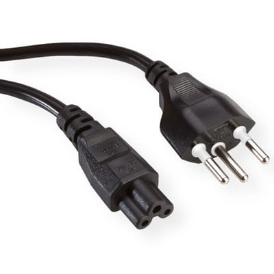 Value Stroom Aansluitkabel [1x T12-stekker - 1x IEC-bus] 1 m Zwart