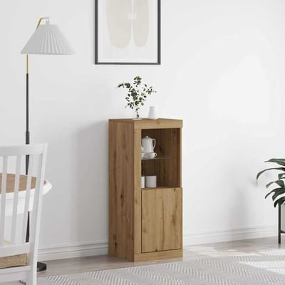 vidaXL - LED - Dressoir - Bruin - 41 - x - 37 - x - 100 - cm - Bewerkt - hout