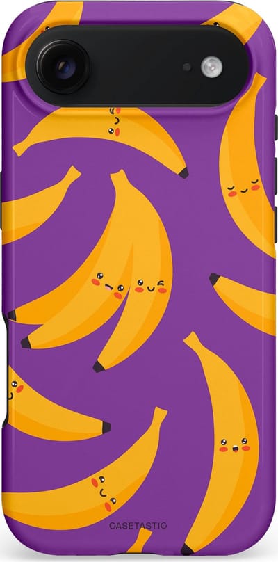Casetastic hoesje geschikt voor Apple iPhone Air - MagSafe - Dubbellaagse bescherming - Kawaii Bananen - Fashion Case - Lavendel Okergeel