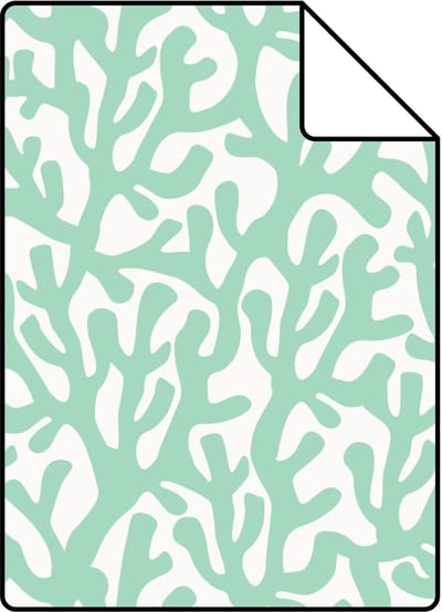 Proefstaal ESTAhome behang koraal mintgroen en wit - 26.5 x 21 cm - 131012-S