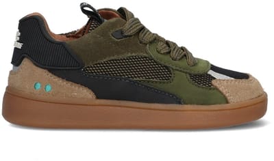 BunniesJR 225952-408 Jongens Lage Sneakers - Groen - Leer - Veters