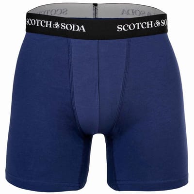 Scotch & Soda 3pk Mens Cotton Stretch Boxer Brief Grey/navy Size: M | Underpants Outlet | Heren | Zwart