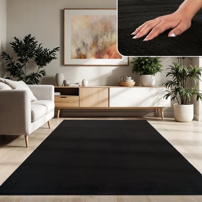 Paco Home Moderne woonkamer tapijt kortpolig wasbaar zacht uni effect bont antislip 200x280 cm