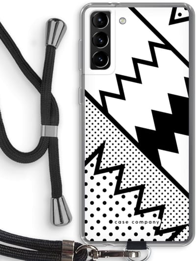 Case Company® - Hoesje met koord geschikt voor Samsung Galaxy S21 Plus hoesje met Koord - Pop Art #5 - Telefoonhoesje met Zwart Koord - Bescherming aan alle Kanten en Over de Schermrand