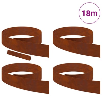 vidaXL - Grasafscherming - 4 - st - 450 - x - 15 - cm - weervast - staal - Roestig