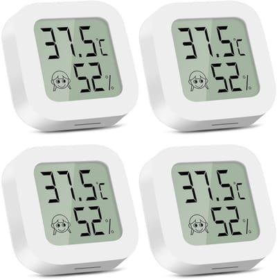 4x Digitale Hygrometer & Thermometer Binnen - Nauwkeurige Luchtvochtigheidsmeter voor Huis, Babykamer & Kantoor