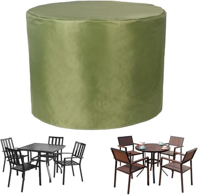 Tuinmeubelhoes Rond - Beschermhoes Meubels - Bescherming Buitenmeubels - Winddicht Trekkoord - 140 x 95 cm - Zwart