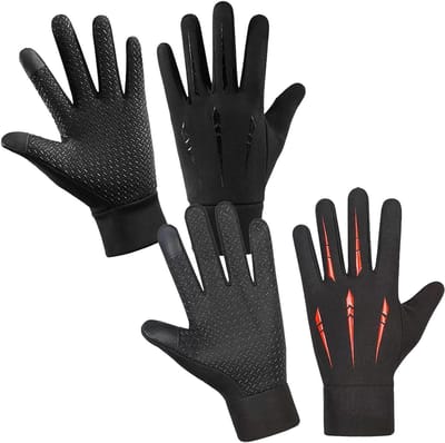Winterhandschoenen voor heren - 2 paar waterdichte en warme handschoenen voor fietsen, hardlopen en wandelen