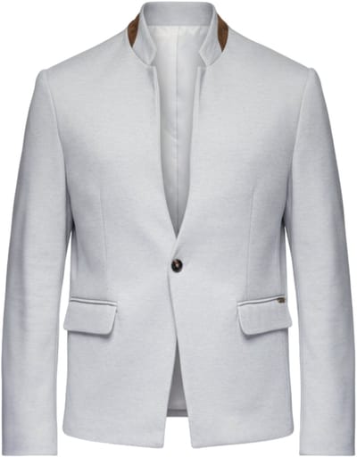 OMBRE Blazer - Regular Fit - Knopen - Gemeleerd Grijs gemêleerd S