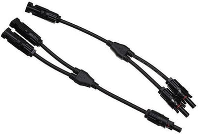 Set van 2 Y-Splitters voor Parallelle Zonnepaneel Kabelverbinding (1M2F & 2M1F)