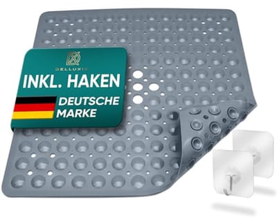 Antislip Douchemat 53 x 53 cm - BPA-vrij, Schimmelbestendig en Machinewasbaar - Donkergrijs