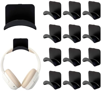 12-pack hoofdtelefoonhangers - koptelefoon standaard – headset stand - Opbergoplossing voor hoofdtelefoons - Zwart