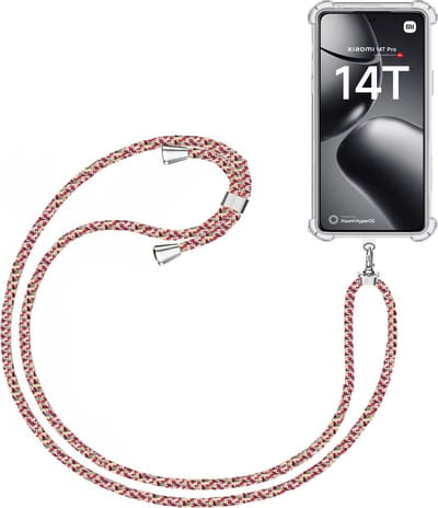 Telefoonkoord + Hoesje Geschikt voor Xiaomi 14T - Lengte Verstelbaar - Telefoonketting - Shock Proof Case - Meerkleurig