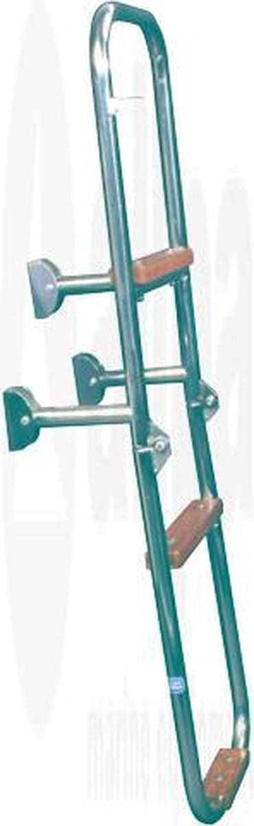 allpa RVS Zwemtrap 3-treden met hout bekleed afm. uitgeklapt 240x930mm buis Ø20mm