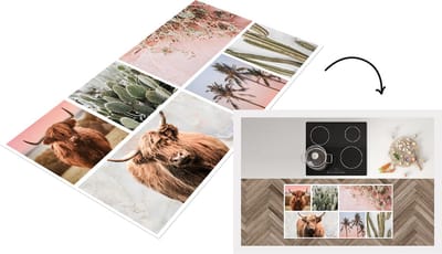 Keukenloper - Loper keuken - Schotse hooglander - Pastel - Vetplant - 120x60 cm - Keukenloper vinyl