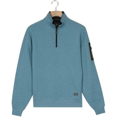Baileys Trui Half Zip Piqué Interlock Sleeve Zip Pocket Sky Blue / male
