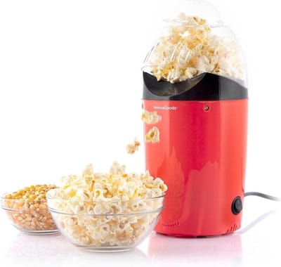 BORVAT® - Popcorn Maker 1200W - Klaar in 2 Minuten - Zonder Vet - Met 4 Afneembare Bakjes - Popcornmachine Rood – Voor Gezonde Snackmomenten