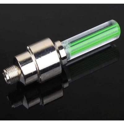 Fietsdecoratie,LED-ventieldop voor fietswielen,auto's,waterdicht,led lichtgevende ventieldop - Groen[B5911]