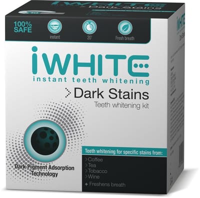 iWhite Dark Stains Whitening Kit met 10 ready-to-use mondstukken - Whitening kit om vlekken veroorzaakt door koffie, thee, tabak en rode wijn te verwijderen