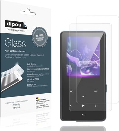 dipos – 2x Matte Pantserfolie geschikt voor Aroeally MP3-17 | 9H Screenprotector