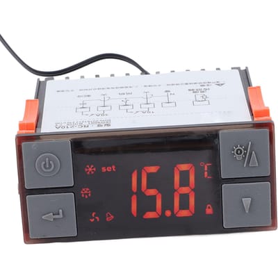 Contrôleur de Température Numérique Haute Performance Multifonctionnel Capteur de Température Thermostat Électrique pour Refroidi par Air black