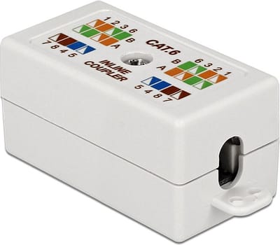 Premium verbindingsbox voor U/UTP CAT6 netwerkkabel - toolless / wit