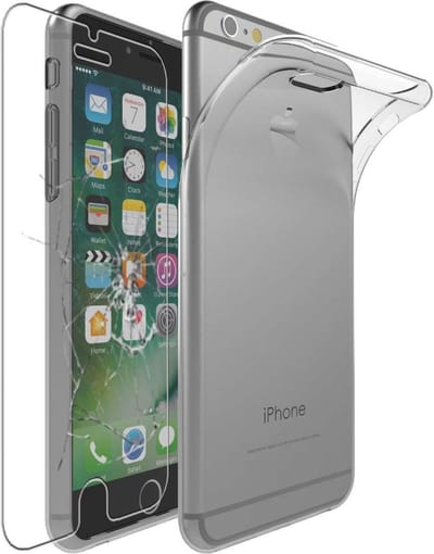 ebestStar - Hoes geschikt voor iPhone 6 6S Apple, Back Cover, Beschermhoes anti-luchtbellen hoesje, Transparant + Gehard Glas