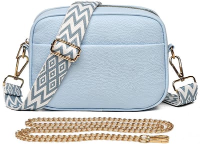 WiseGoods Premium Telefoontas Damestas - Moderne Crossbody Tas - Luxe Schouderband Tasje Vrouw - Veel Vakken - 22X16X10 - Blauw