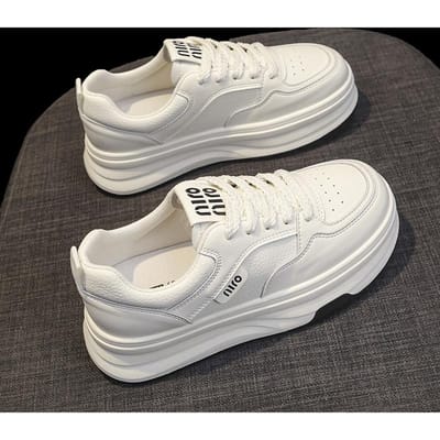 Lederen Dikkere Zool Hoogteverhogende Kleine Witte Schoenen Damesschoenen Lente en Herfst Nieuwe Veelzijdige Boardschoenen Panda Schoenen Casual Sportschoenen 40