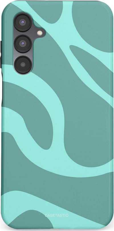 Casetastic Hoesje Geschikt voor Samsung A16 - Stijlvolle Beschermende Duo-layer Case - Aqua Golven