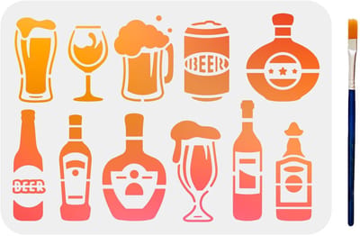 Store_7 - Oktoberfest Stencil - Bier Thema - Creatieve decoraties - 29,7 x 21 cm - Voor canvas en vloer - DIY decoratie - Geschikt voor feest en fe...