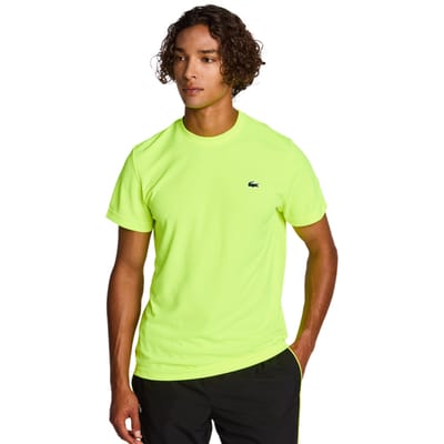 Lacoste Small Croc Logo Stripe T-shirts Heren - Geel - Maat S